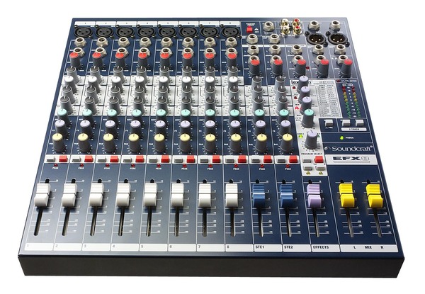 E535.000000US SOUNDCRAFT EFX8 8-CHANNEL COMPACT ANALOG DESKTOP MIXER WITH LEXICON FX